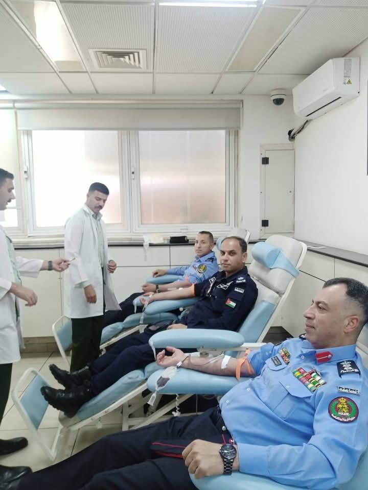 مديرية شرطة نجدة العاصمة تنظم حملة تبرع بالدم لصالح مدينة الحسين الطبية ـصور
