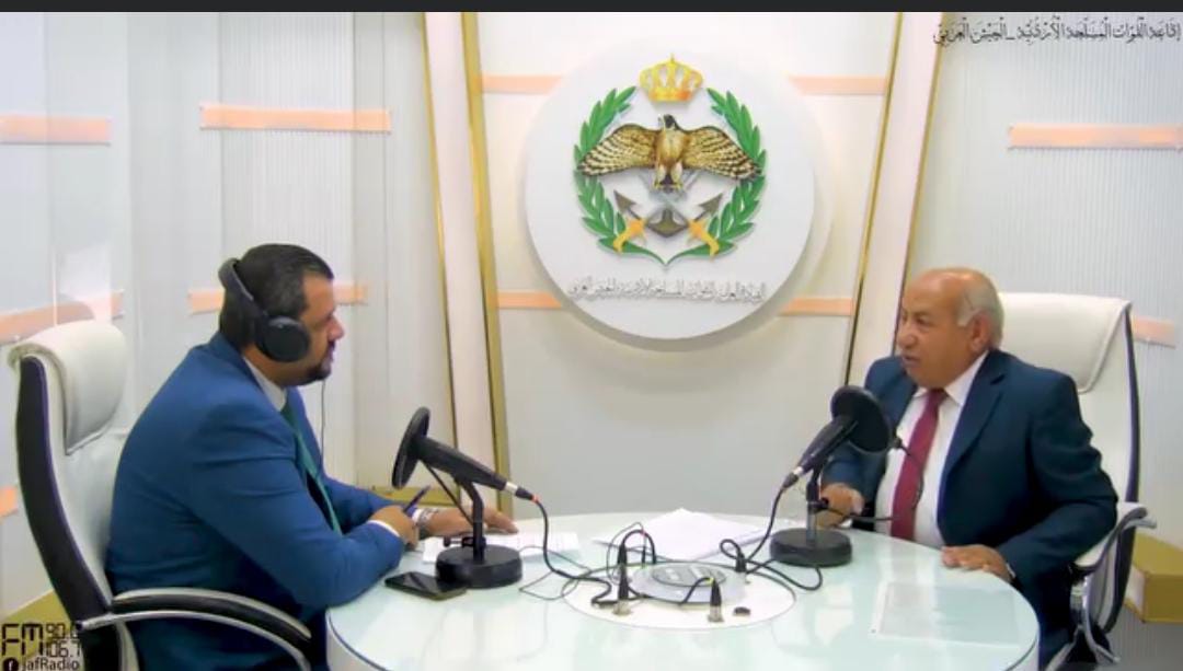 الباشا الرقاد  في لقاء مع إذاعة القوات المسلحة الأردنية في الذكرى ٦٠ لتأسيس مديرية الإعلام العسكري
