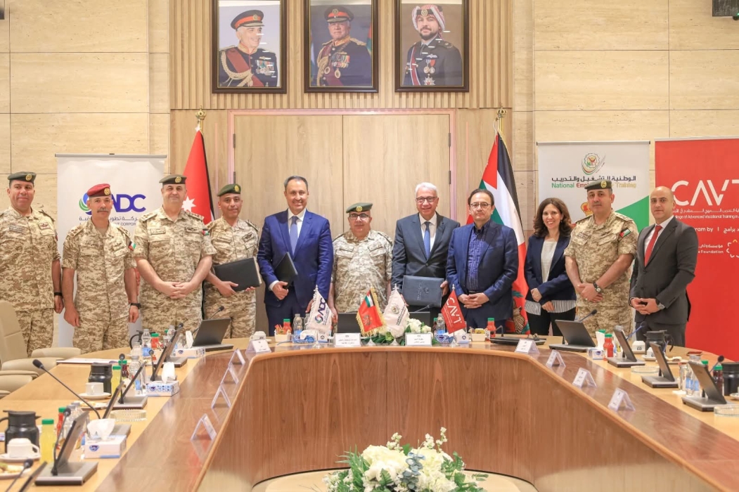 توقيع مذكرة تفاهم بين الوطنية للتشغيل والتدريب وكلية التدريب المهني المتقدم في الأردن وشركة تطوير العقبة