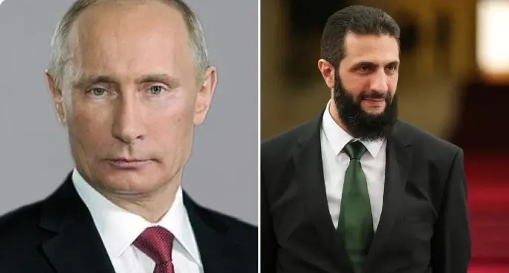 بوتين يجمع الرئيس السوري أحمد الشرع واللاجئ بشار الأسد في موسكو!