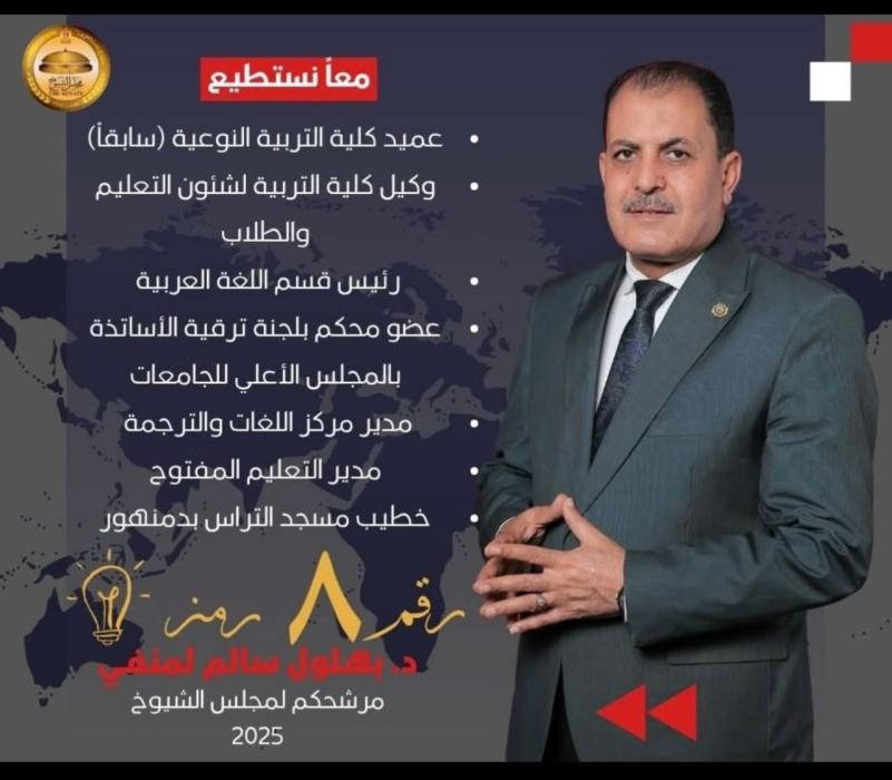 الدكتور بهلول سالم لمنفى يعلن ترشحه لعضوية مجلس الشيوخ 2025 عن محافظة البحيرة