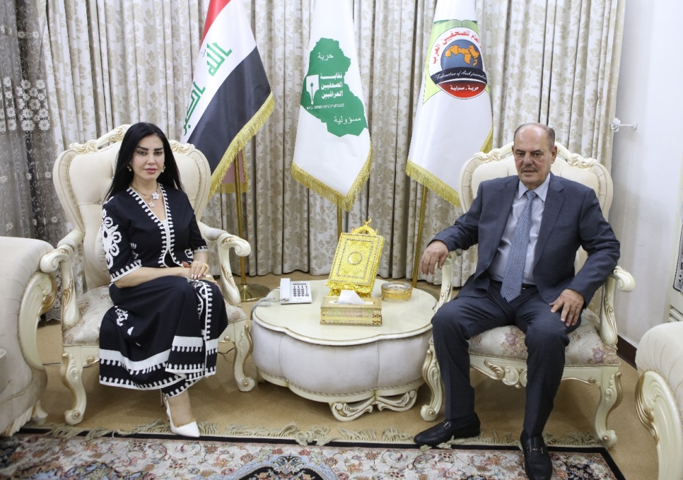 لقاء مميز بين الدكتورة شنكول… والأستاذ مؤيد اللامي – نقيب الصحفيين العراقيين ورئيس اتحاد الصحفيين العرب
