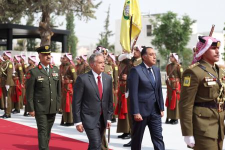 حسان يستقبل مدبولي ويترأسان اللجنة العليا الاردنية  المصرية
