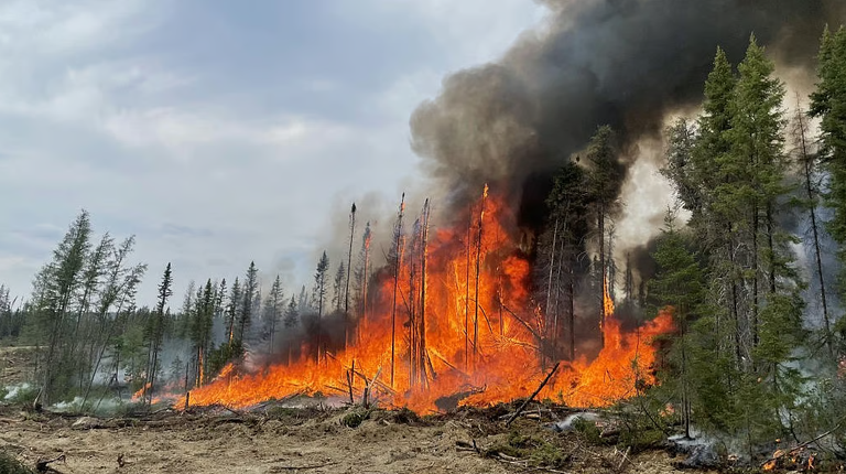 كندا ..حريق ضخم يطرد 1000 شخص من منازلهم
