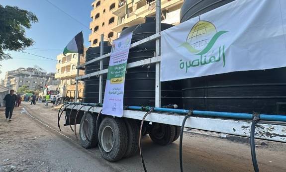 الهيئة الخيرية تنفذ أكبر حملة لسقيا الماء في جنوب وشمال قطاع غزة