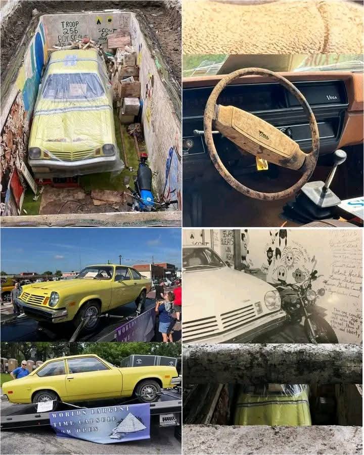 أضخم كبسولة زمنية في العالم تُفتح بعد 50 عامًا وتكشف سيارة تشيفي فيغا من السبعينيات