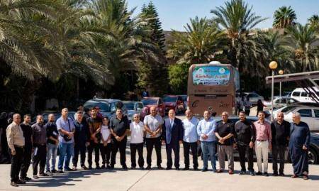 رئيس الجامعة الهاشمية يودّع المعتمرين من أسرة الجامعة