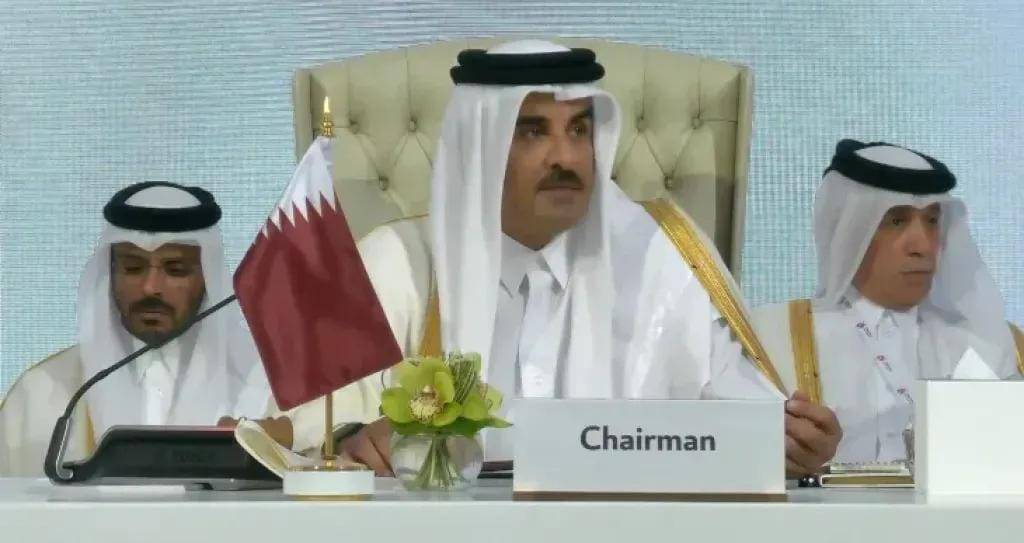 ماذا قال أمير قطر تميم بن حمد في كلمته خلال افتتاح قمة الدوحة؟