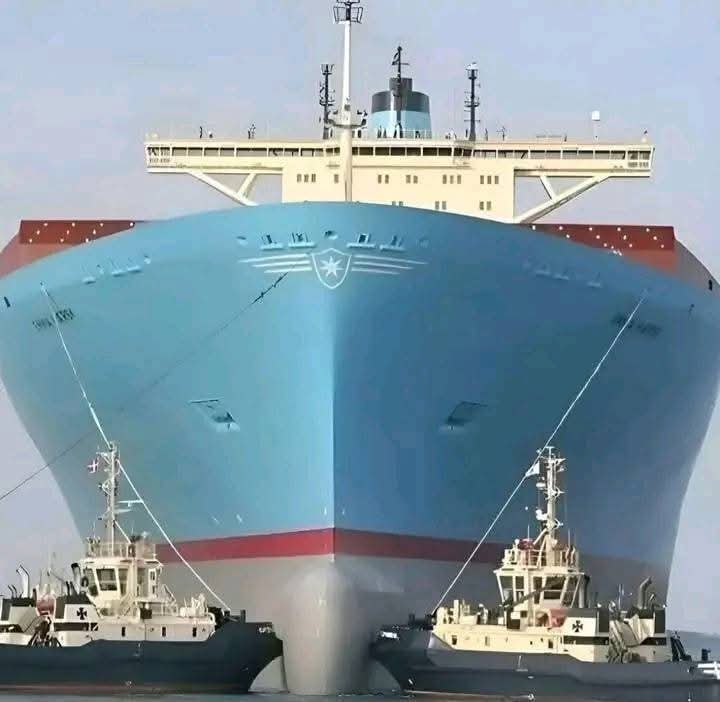 السفينة العملاقة هي واحدة من أكبر سفن الحاويات في العالم