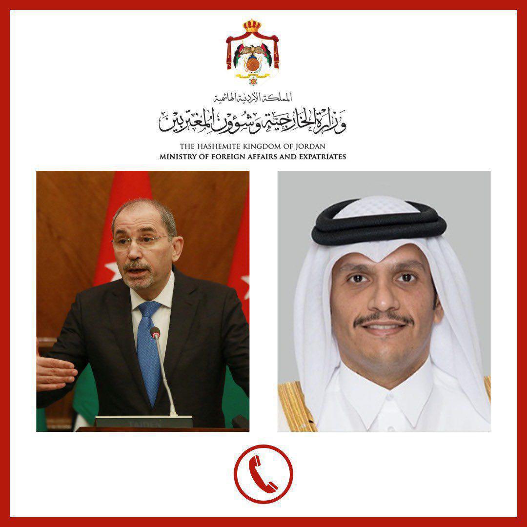 الصفدي ونظيره القطري يبحثان تطورات الأوضاع في غزة