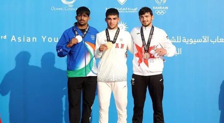 لاعب منتخب المصارعة ناغوج يحرز ميدالية برونزية بدورة الألعاب الآسيوية