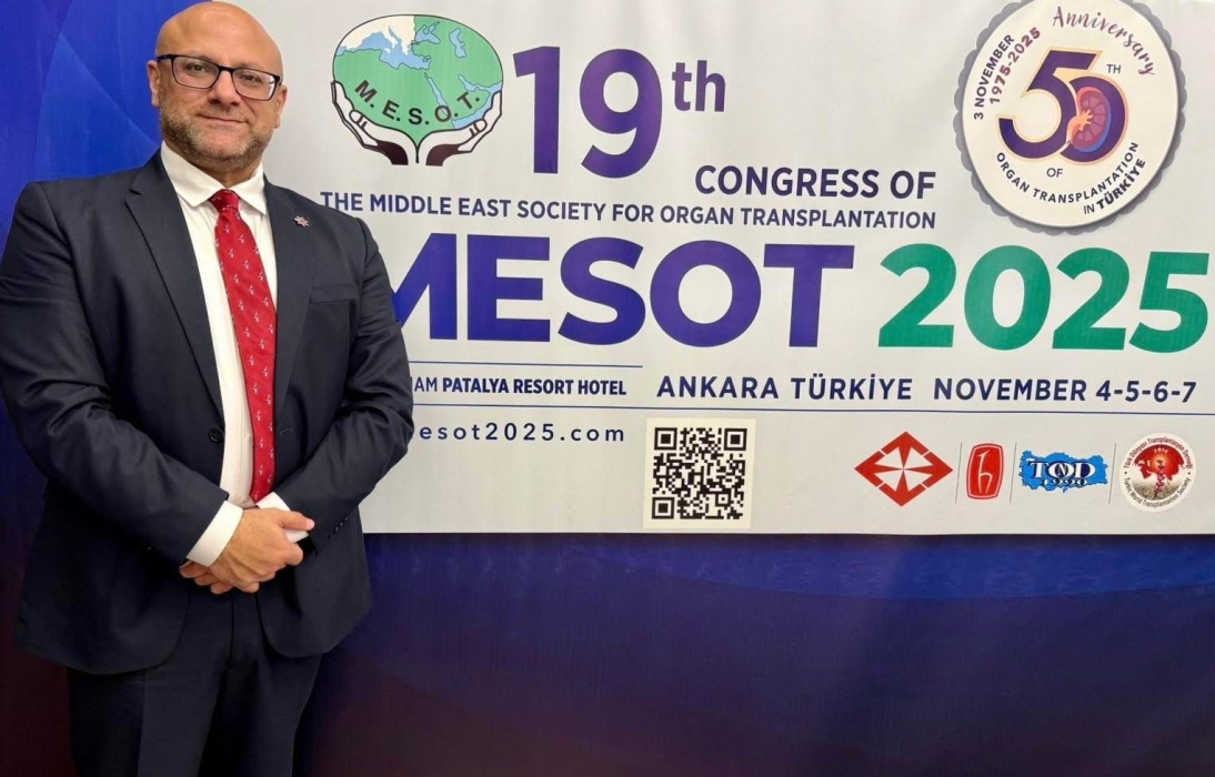 الحلبي ممثلاً للأردن وشرق المتوسط في جمعية الشرق الأوسط لزراعة الأعضاء