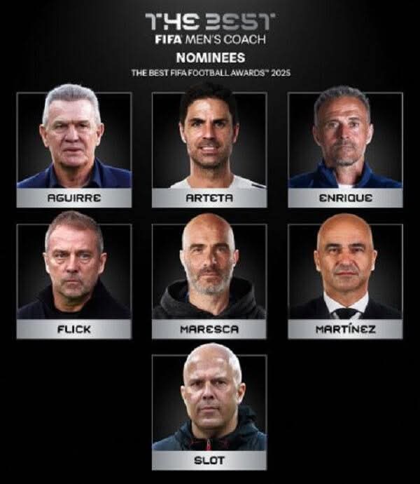 فيفا يعلن قائمة المرشحين لجائزة أفضل مدرب في العالم 2025