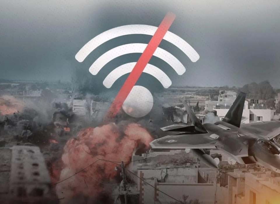 توقف خدمة الإنترنت والهاتف الخلوي في غزة