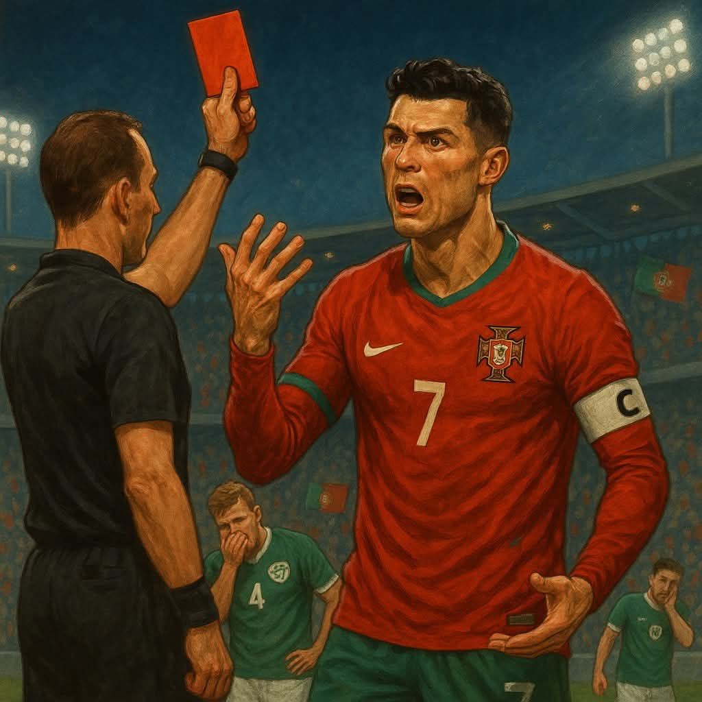 رونالدو يتلقى أول بطاقة حمراء دولية في مسيرته…