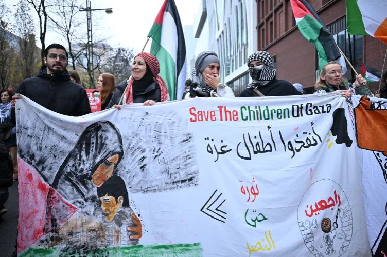 مظاهرة في بروكسل للمطالبة بحصار عسكري على دولة الاحتلال