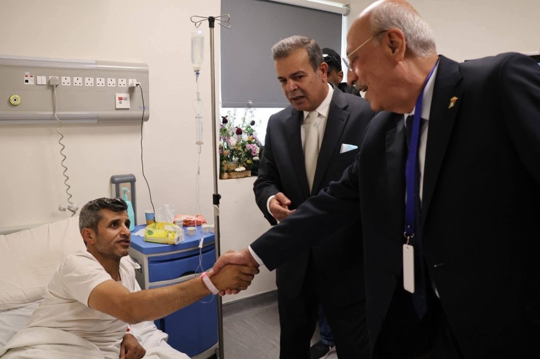 المركز الوطني لحقوق الإنسان يعود جرحى الأجهزة الأمنية في المدينة الطبية