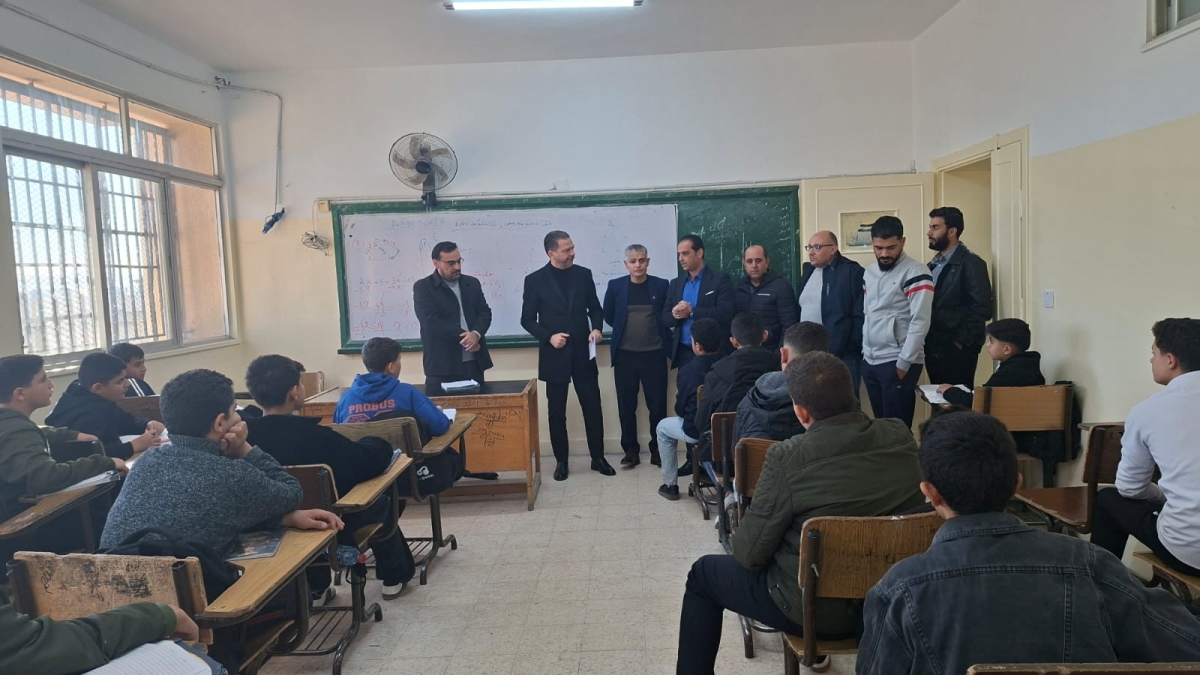 مدير تربية جرش يتفقد قاعات التوجيهي في مدارس ظهر السرو استعدادا للامتحانات