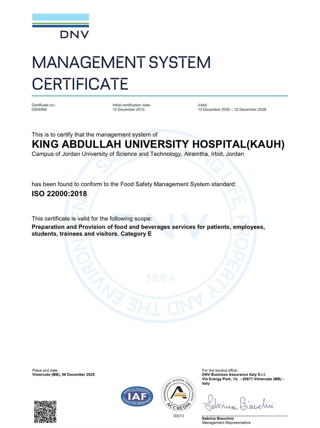 مستشفى الملك المؤسس يحصل على تجديد شهادة الآيزو 