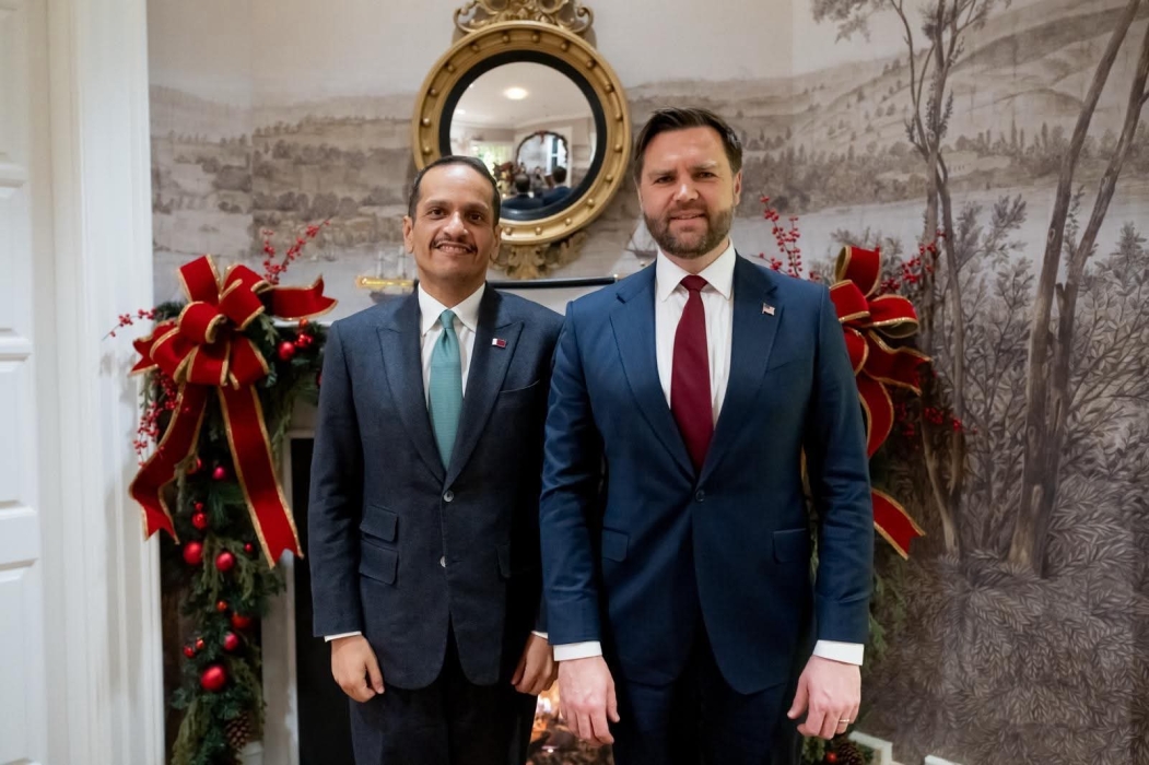 قطر : رئيس مجلس الوزراء وزير الخارجية يجتمع مع نائب رئيس الولايات المتحدة الأمريكية