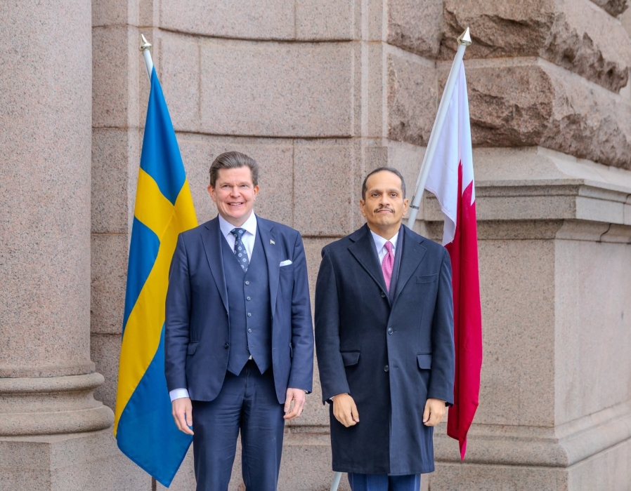 رئيس الوزراء ووزير الخارجية القطري يلتقي رئيس البرلمان السويدي في ستوكهولم