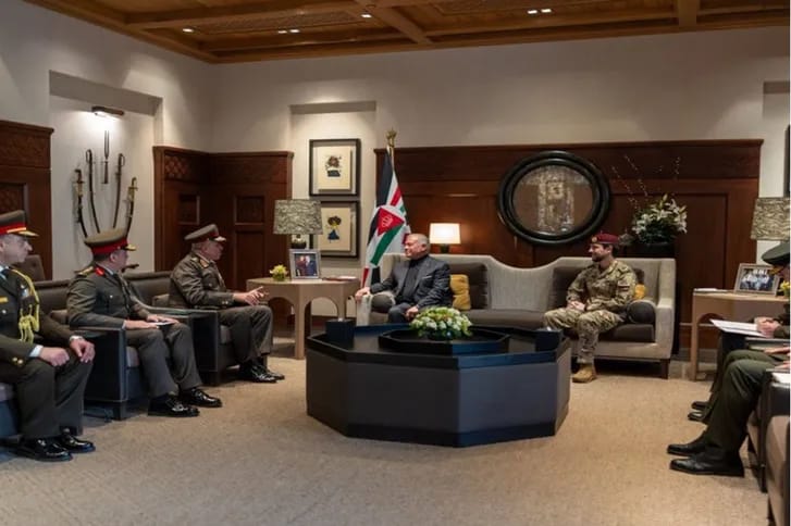 الملك يستقبل رئيس أركان حرب القوات المسلحة المصرية