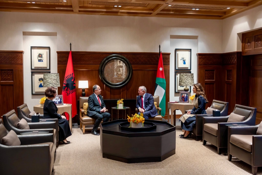 الملك و الرئيس الألباني يبحثان في قصر الحسينية تعزيز التعاون والتطورات الإقليمية