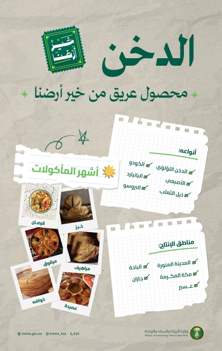 البيئة: الدخن المحلي خيار إستراتيجي لموائد رمضان ودعم الأمن الغذائي بالسعودية