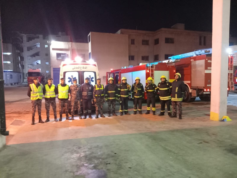 مديرية دفاع مدني شرق إربد تنفذ تمريناً ليلياً لرفع الجاهزية العملياتية  صور