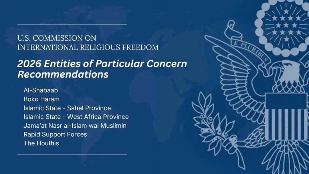 لجنة الولايات المتحدة للحريات الدينية الدولية توصي بتصنيف مليشيا الدعم السريع كيان يثير قلقا خاصا