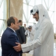 سمو امير قطر  يتقدم مستقبلي الرئيس المصري