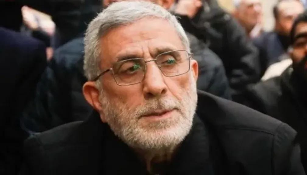 إسماعيل قاآني يظهر لأول مرة بعد خبر وفاة خامنئي وينذر أمريكا وإسرائيل