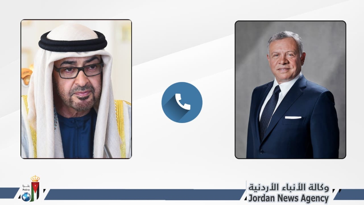 الملك ورئيس دولة الإمارات يبحثان هاتفيا سبل خفض التصعيد في المنطقة