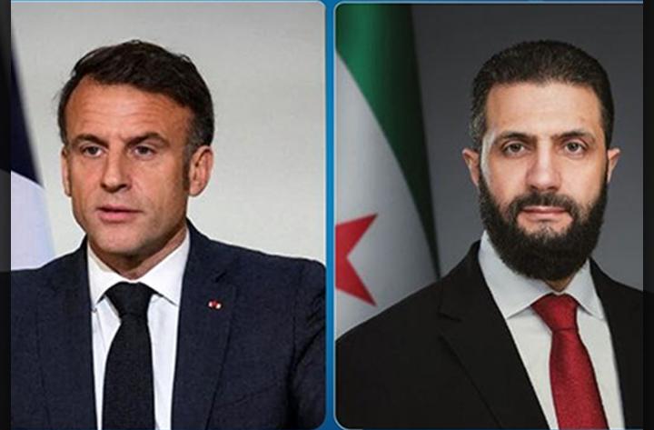 الشرع وماكرون يناقشان التوتر بالمنطقة وتعزيز التعاون الأمني