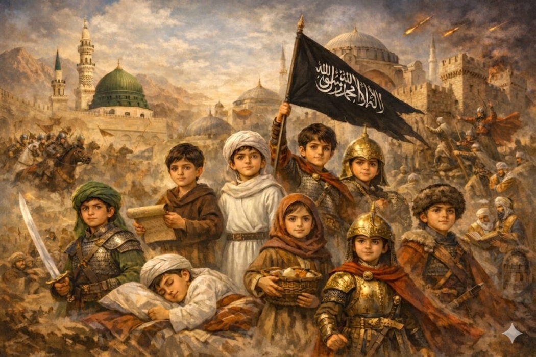 براعم العزة ودستور الحقوق : أطفال هزوا عروش التاريخ في ظلال التربية النبوية