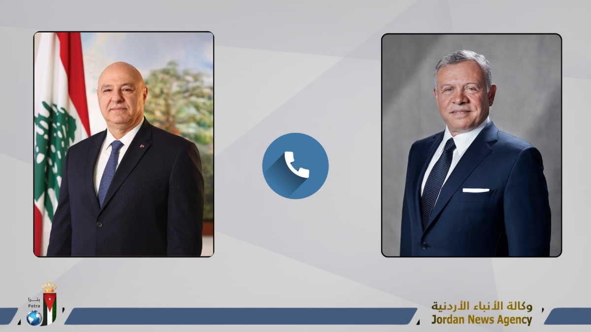 الملك يجري اتصالا هاتفيا مع الرئيس اللبناني ويؤكد وقوف الأردن إلى جانب لبنان