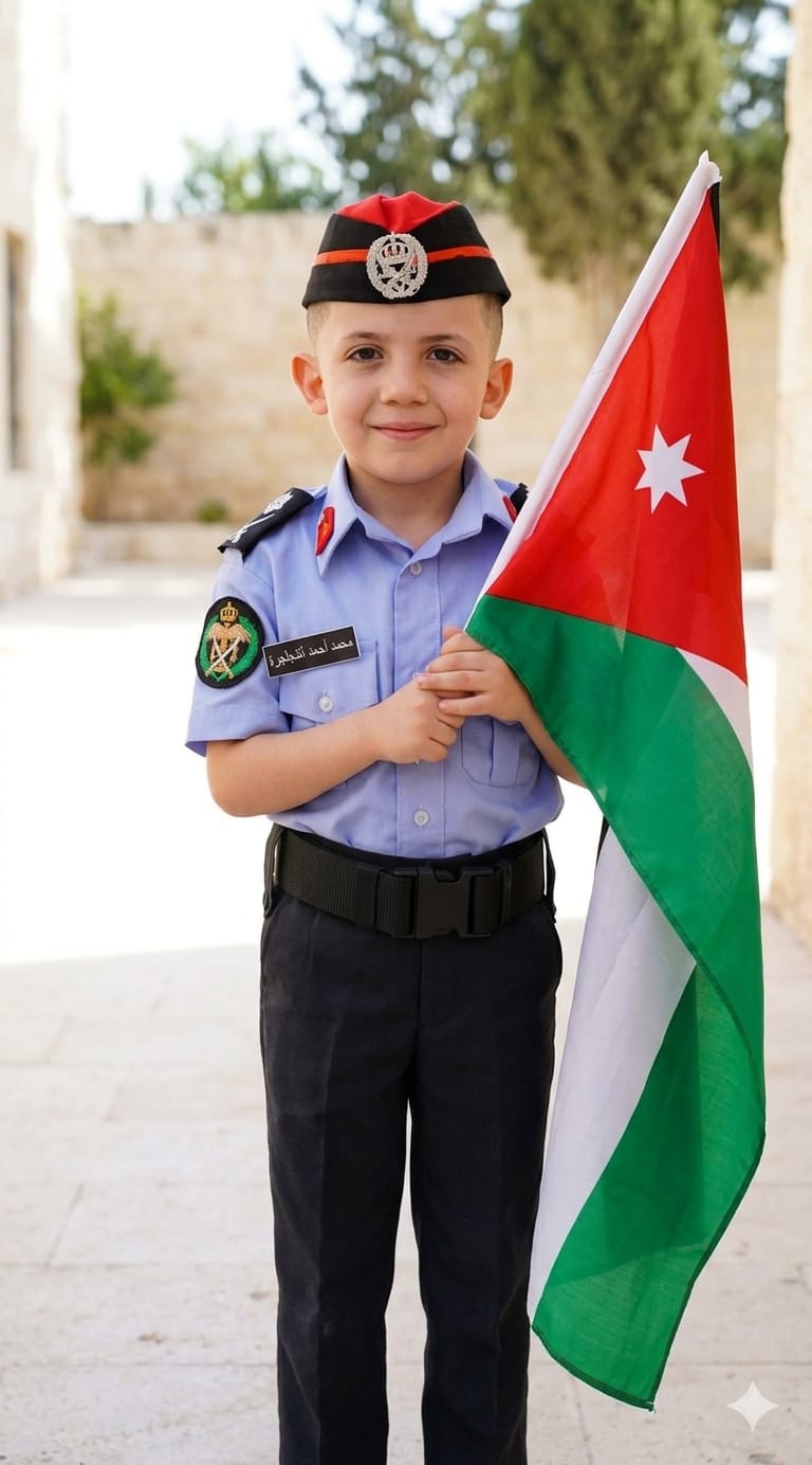 الطفل محمد النجاجرة يجسّد حب الوطن والاعتزاز بالجيش والأجهزة الأمنية