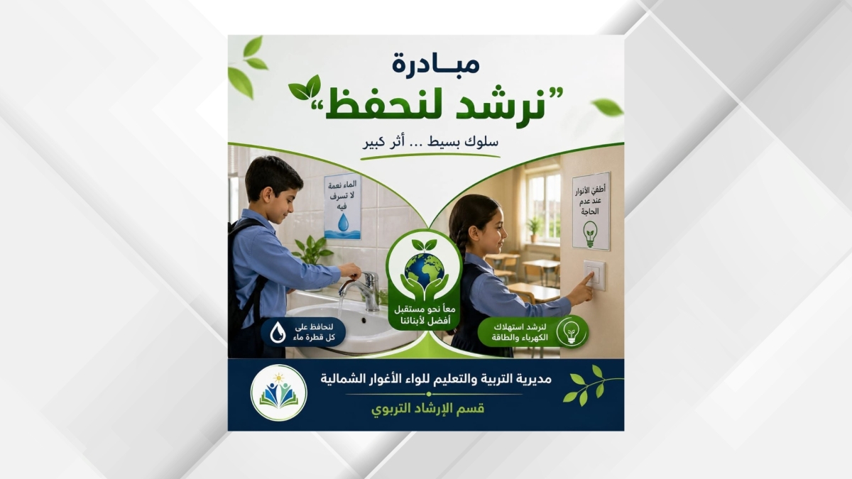 الأغوار الشمالية: مبادرة لتعزيز ترشيد استهلاك المياه والطاقة بالمدارس