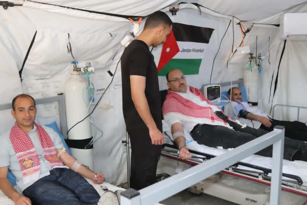 كوادر المستشفى الميداني الأردني نابلس10 تنظم حملة تبرع بالدم دعمًا للقطاع الصحي في الضفة الغربية