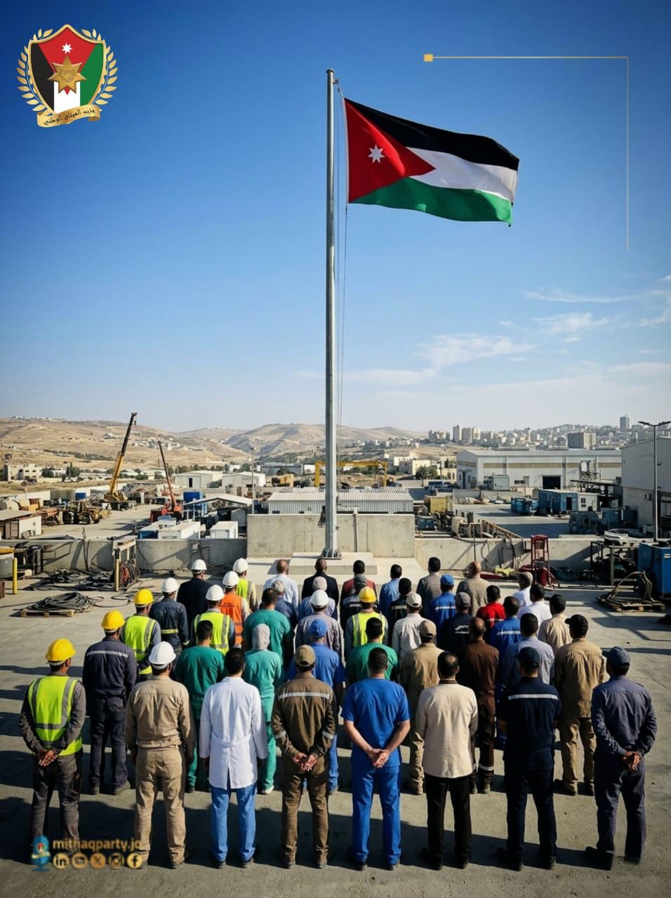 الميثاق الوطني يهنئ عمال الأردن بعيد العمال ويؤكد دعمه لحقوقهم وبيئة العمل الكريمة