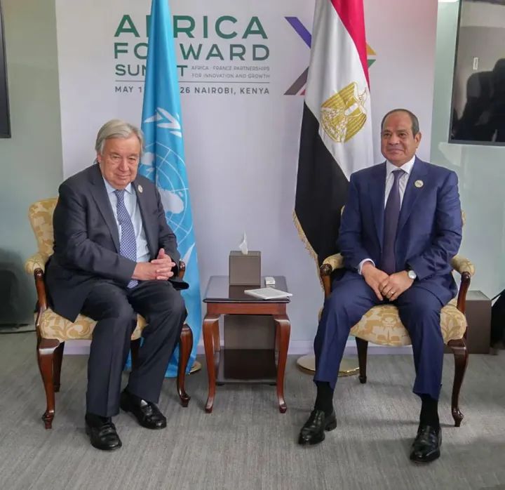 الرئيس المصري والأمين العام للأمم المتحدة يبحثان التطورات الإقليمية