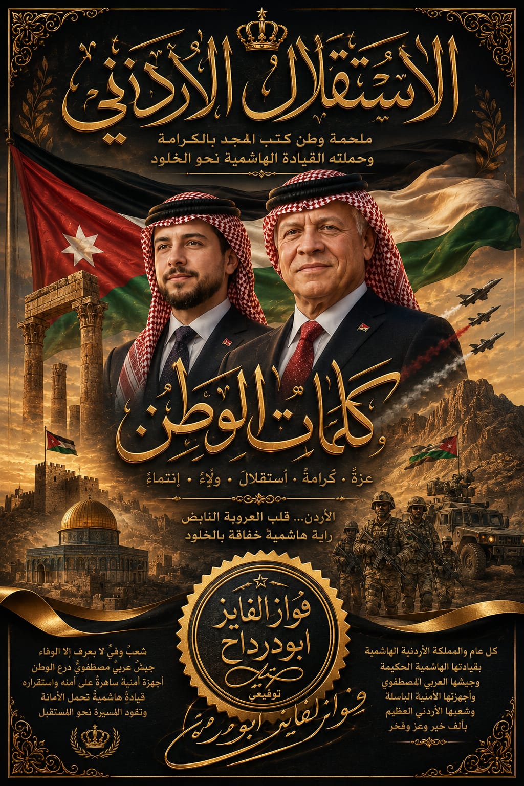 الفايز يكتب الاستقلال الأردني… ملحمة وطنٍ كتب المجد بالكرامة وحملته القيادة الهاشمية نحو الخلود