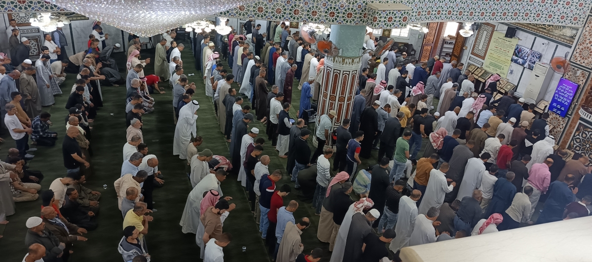 تشييع جثمان الحاج عبدالجبار أبو حمزة في مسجد سحاب الكبير
