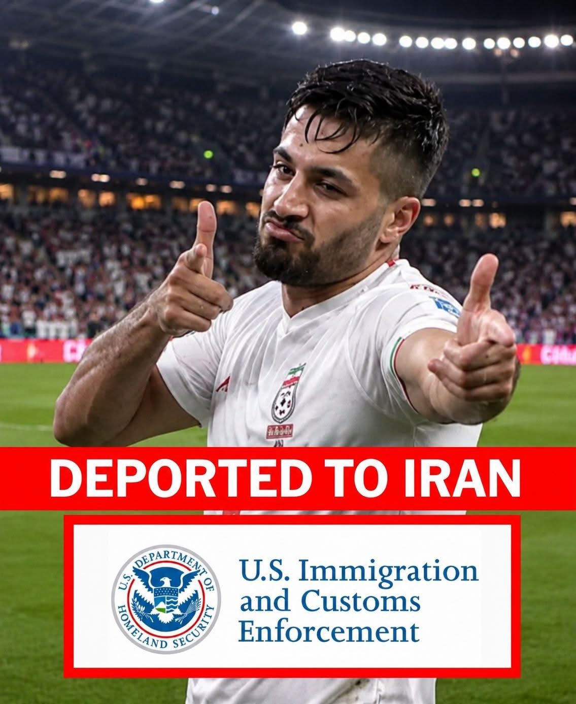 تم ترحيل لاعب إيران بسبب الجدل  خلال مباراة كأس العالم.