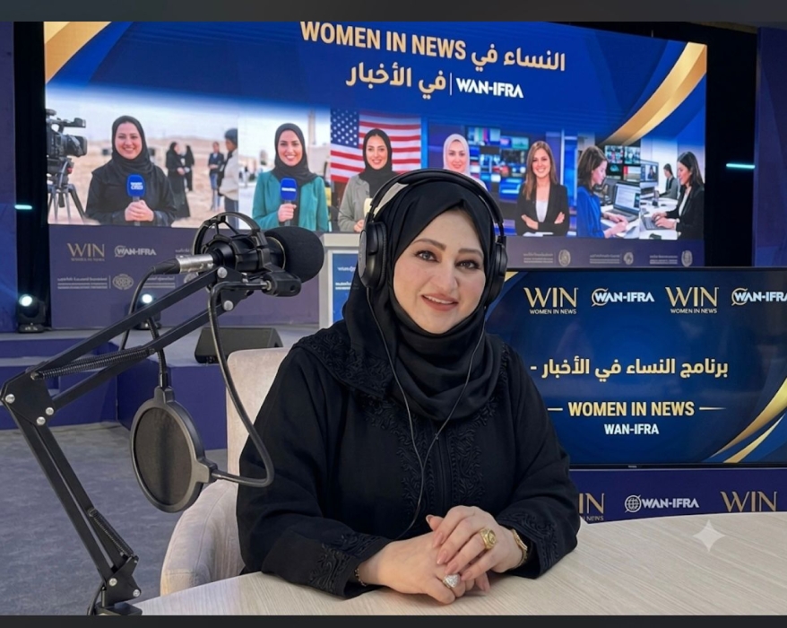 الحجايا رئيسة رابطة الصحفيات خريجات برنامج النساء في الأخبار WAN_IFRA في الأردن